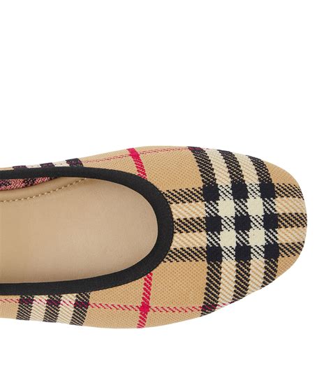 Shop Burberry Check Ballet Flats 